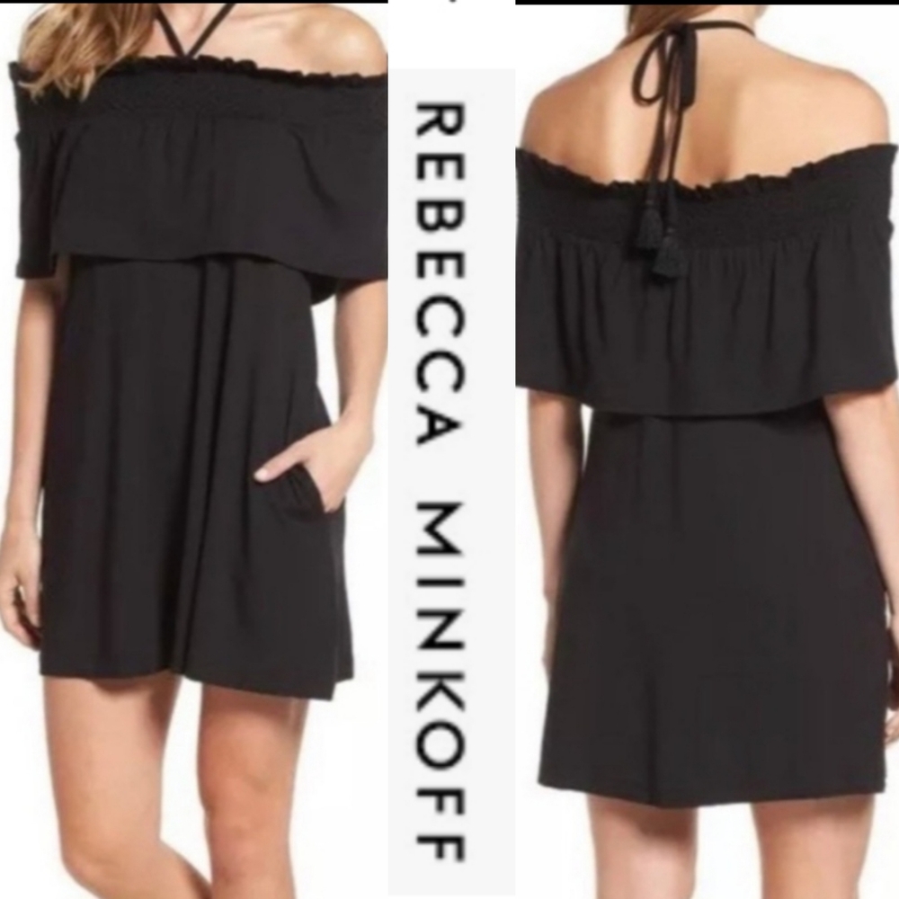 Rebecca Minkoff Black Off The Shoulder Dress sz XS / S NEW